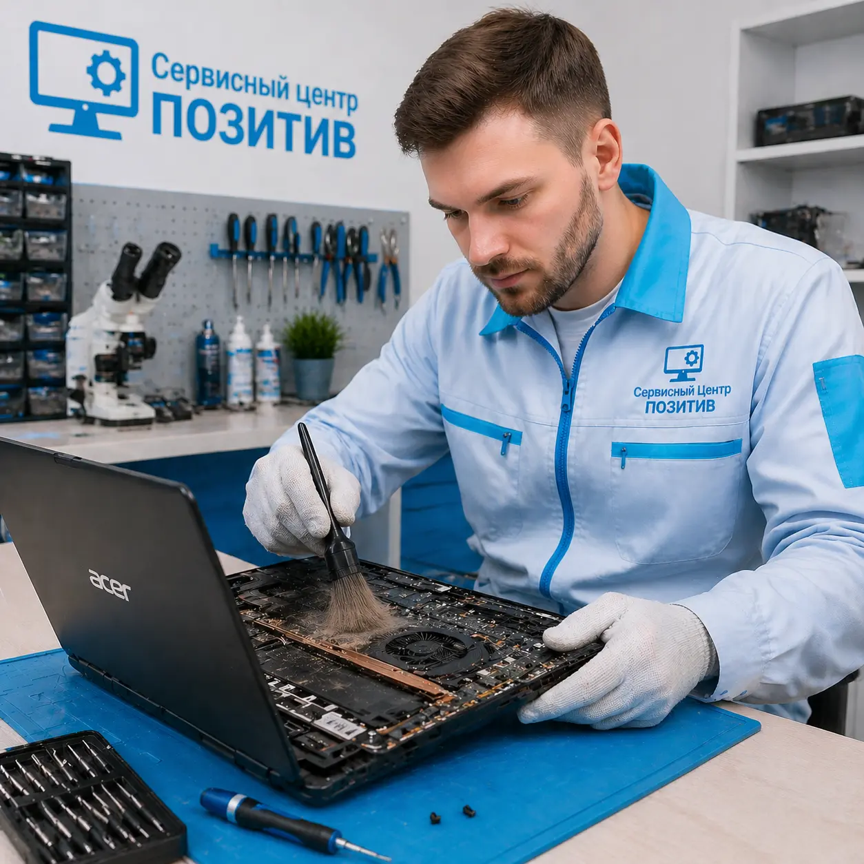 Чистка ноутбука Acer от пыли в Батайске | Замена термопасты